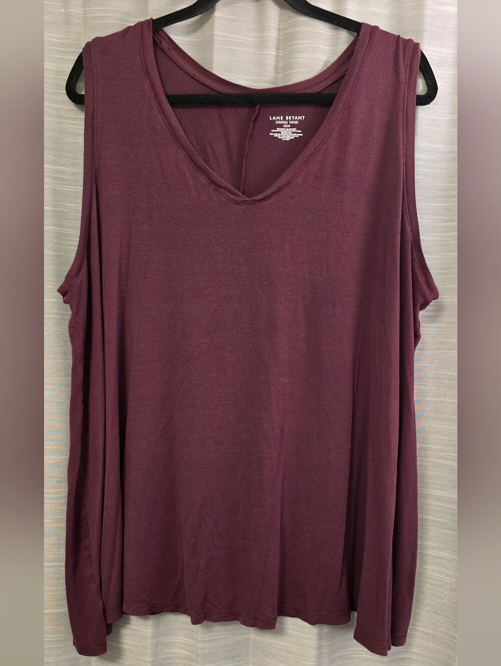 Lane Bryant Plum V-Neck Swing Tank Top